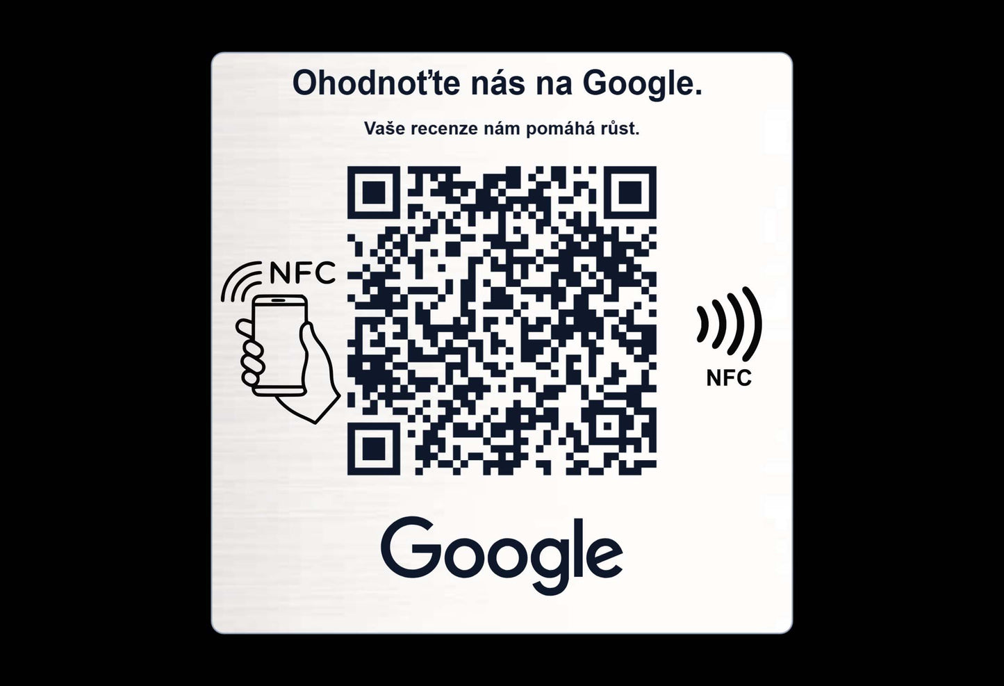 NFC + QR cedulka pro Google recenze | Anti-Metal NFC