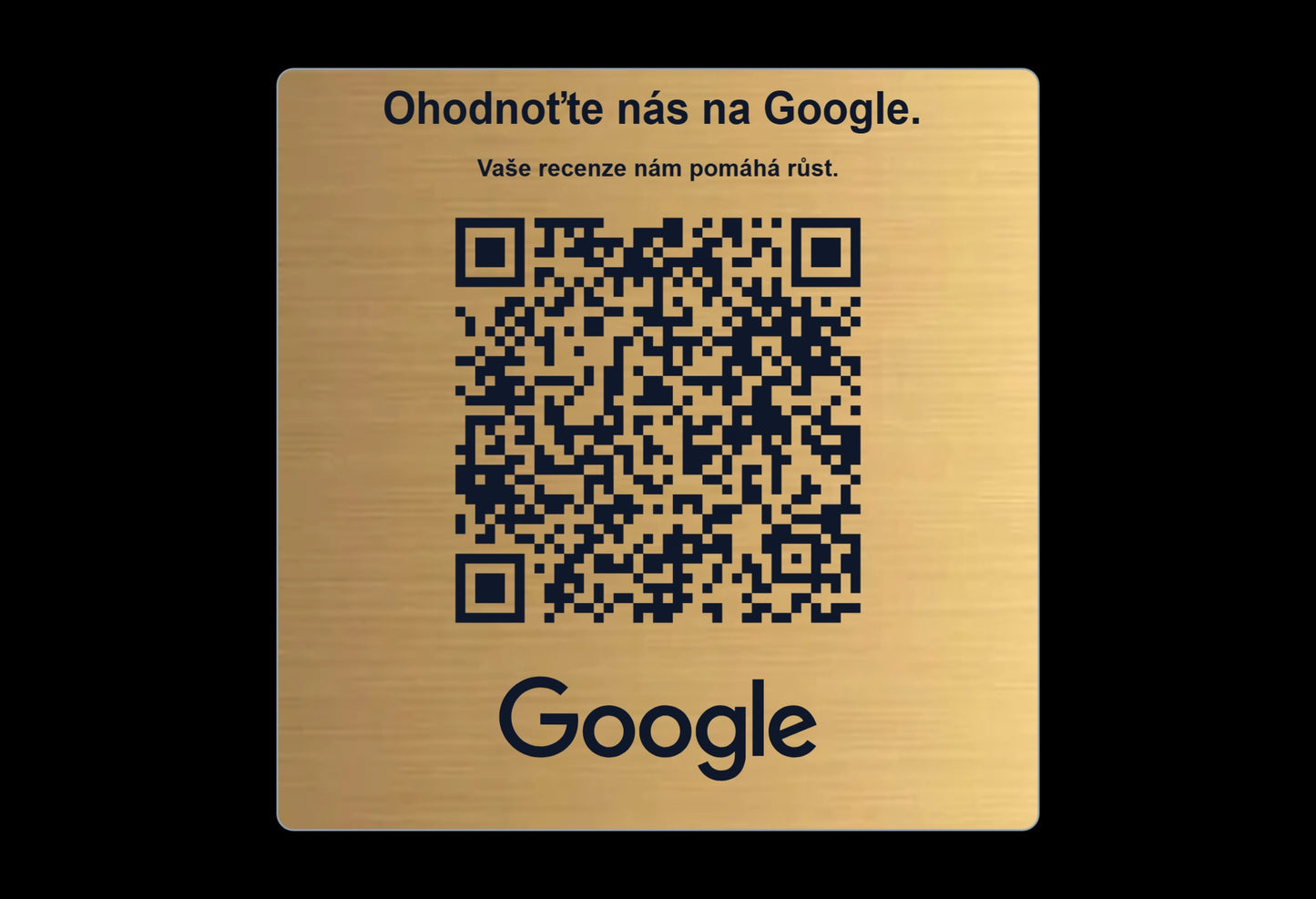 QR cedulka pro Google recenze | Gravírovaná tabulka s QR kódem