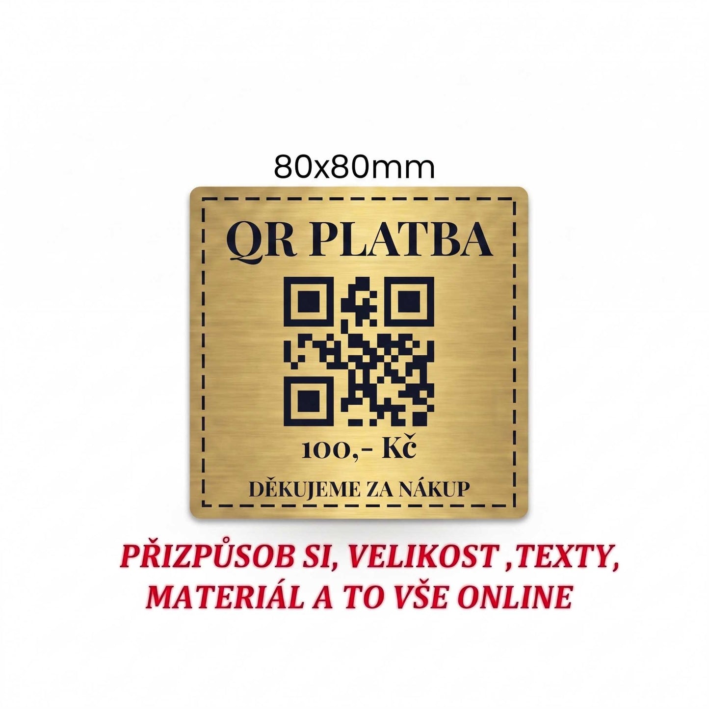 Informační piktogram QR platba - s vlastním textem