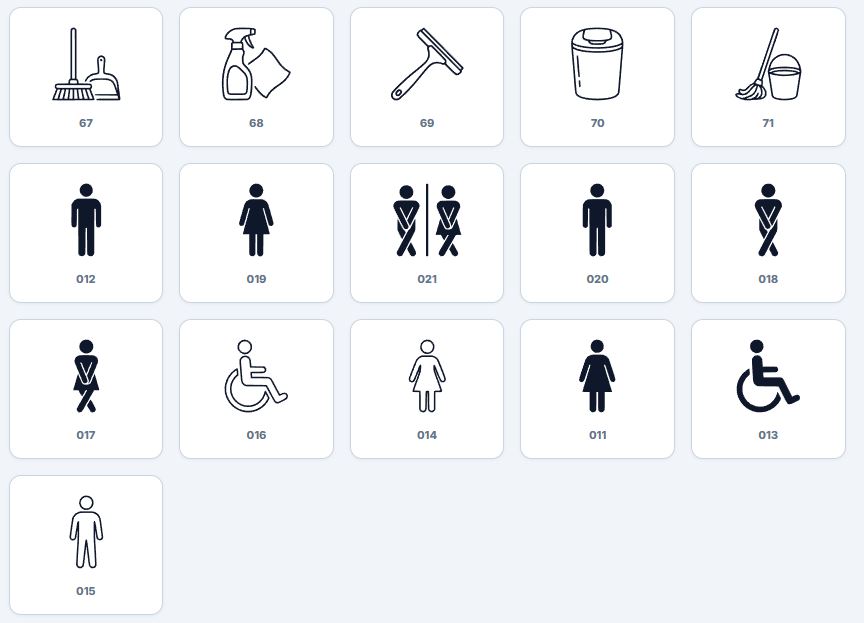 WC, Úklid - Tabulka, cedulka, piktogram  na dveře – na přání