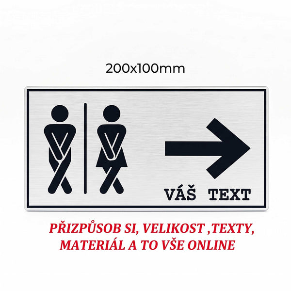 Informační piktogram velký WC - s vlastním textem