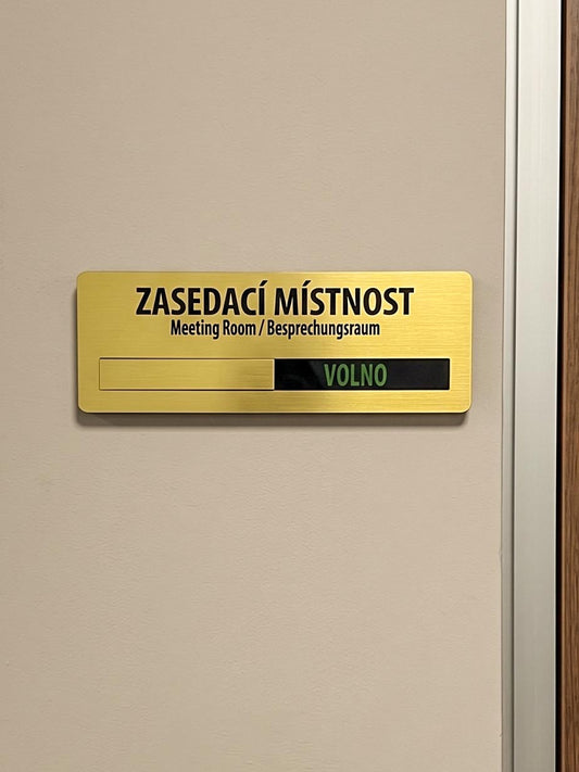Prémiová posuvná cedulka na dveře OBSAZENO / VOLNO